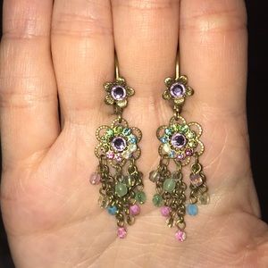 Michal Negrin flower Chandelier Earrings
